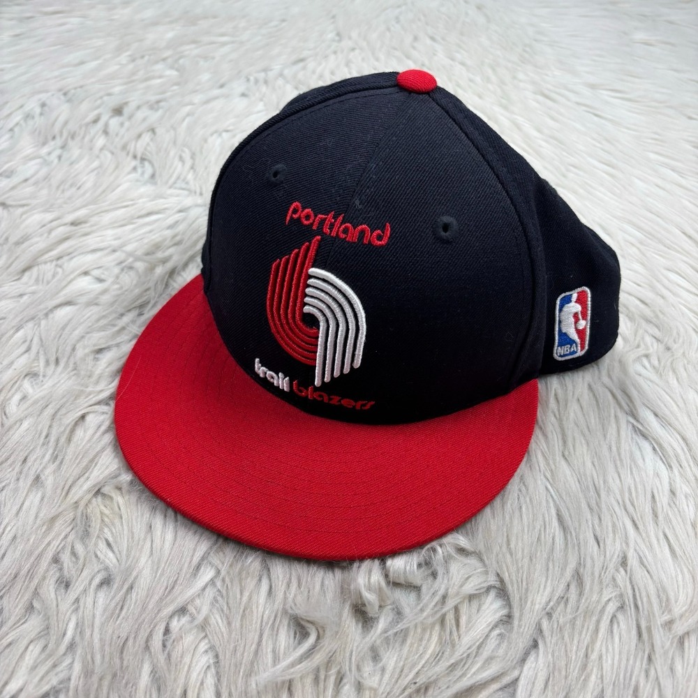 Mitchelle & Ness Men's 7 1/8 Portland Trailblazer Fitted Baseball Hat Cap Black